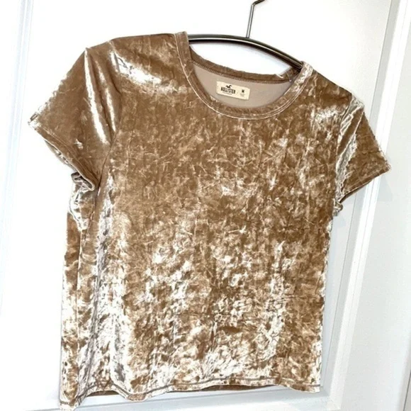 HOLLISTER Y2K Women’s Gold Shimmer HOLLISTER Blouse Size Small - Picture 2 of 7